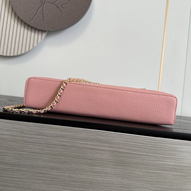 CC grained calfskin top handle flap bag AS6473 pink