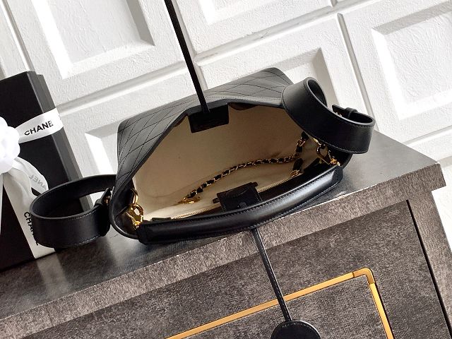 CC calfskin bucket bag AS6268 black