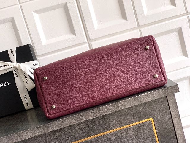 CC grained calfskin small tote bag AS2156 wine