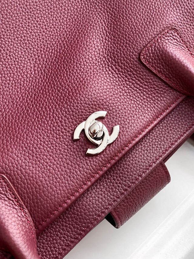 CC grained calfskin small tote bag AS2156 wine
