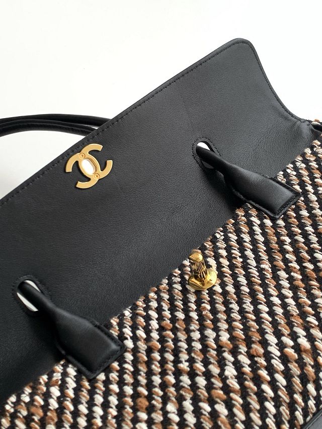 CC tweed small shopping bag AS6288 black