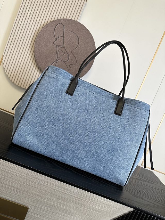 CC denim&calfskin large shopping bag AS6289 blue