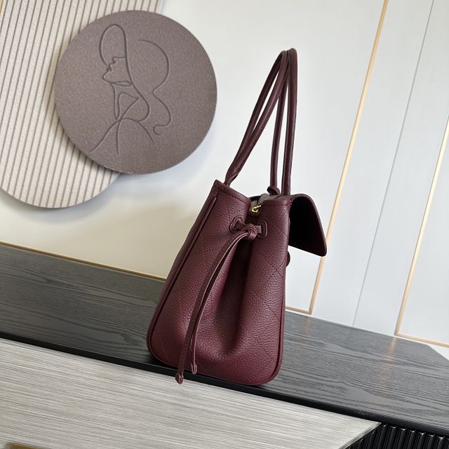 CC grained calfskin medium shopping bag AS6428 bordeaux