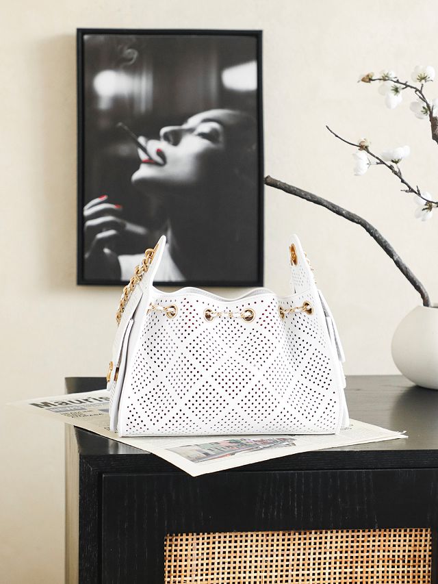 CC calfskin 25 mini handbag AS5631 white