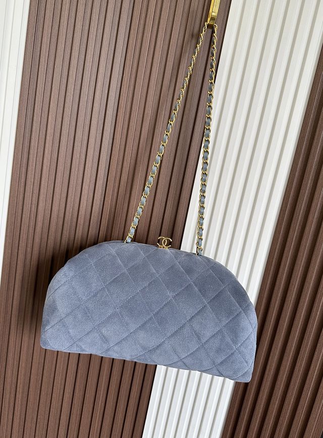 CC suede calfskin clutch with chain AP5251