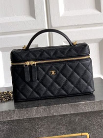 CC calfskin vanity with chain AP5195 black