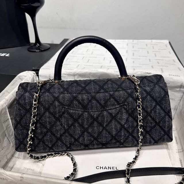 CC denim east-west coco handle bag AS6091 black