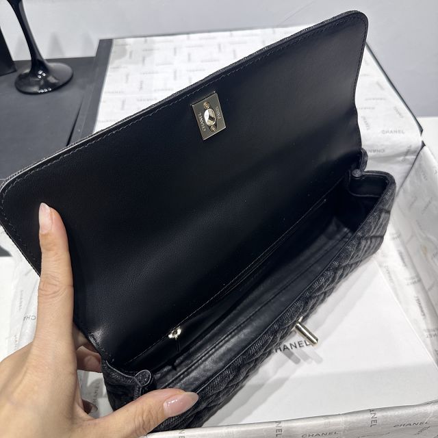 CC denim east-west coco handle bag AS6091 black