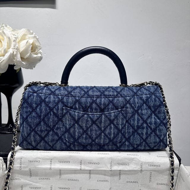CC denim east-west coco handle bag AS6091 blue