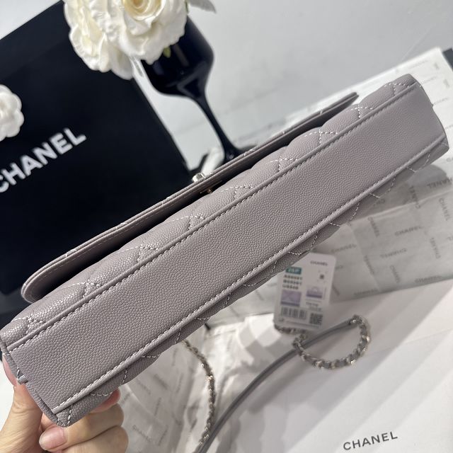 CC grained calfskin east-west coco handle bag AS6091 grey