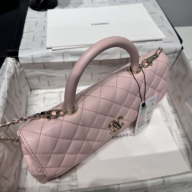 CC grained calfskin east-west coco handle bag AS6091 pink
