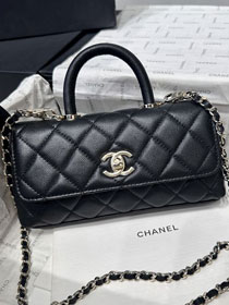 CC grained calfskin nano coco handle bag AS5285 black