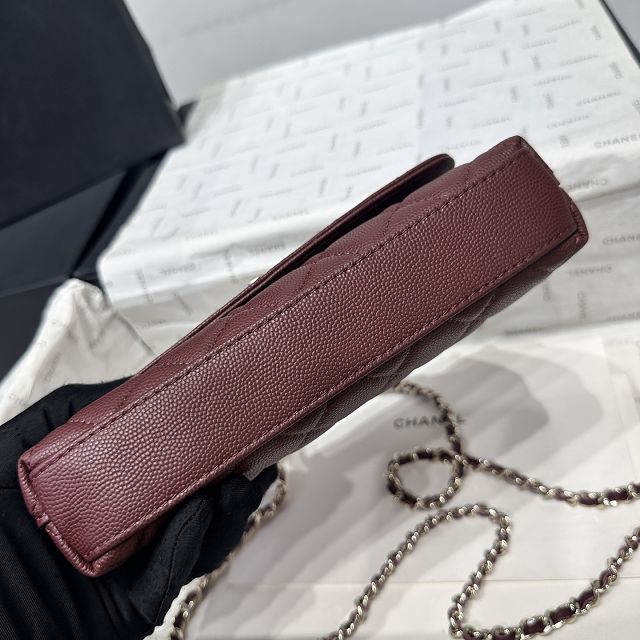 CC grained calfskin nano coco handle bag AS5285 bordeaux