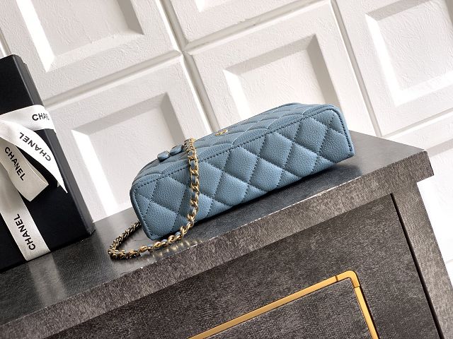 CC calfskin vanity with chain AP5195 blue