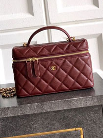 CC calfskin vanity with chain AP5195 bordeaux