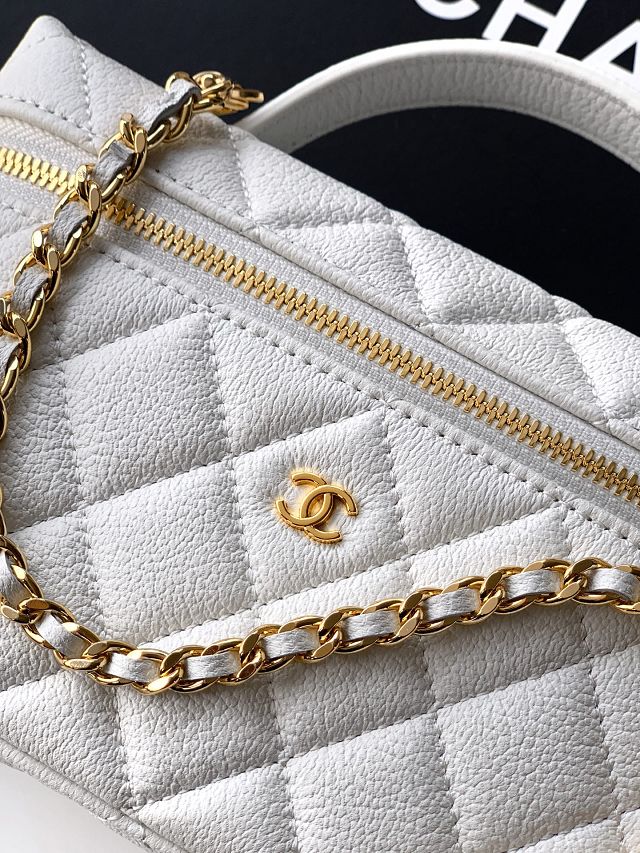 CC calfskin vanity with chain AP5195 white