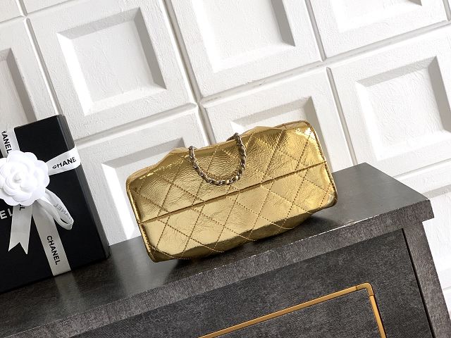 CC crinkle calfskin 25 mini handbag AS5631 gold