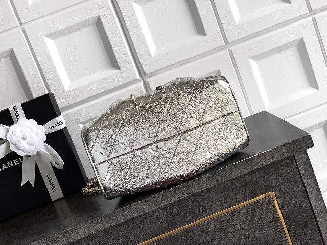 CC crinkle calfskin 25 small handbag AS5293 silver