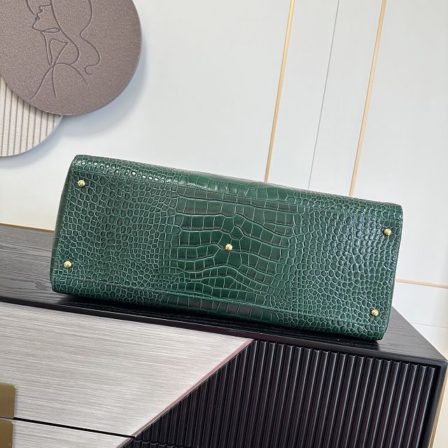 CC crocodile calfskin large shopping bag AS6245 green