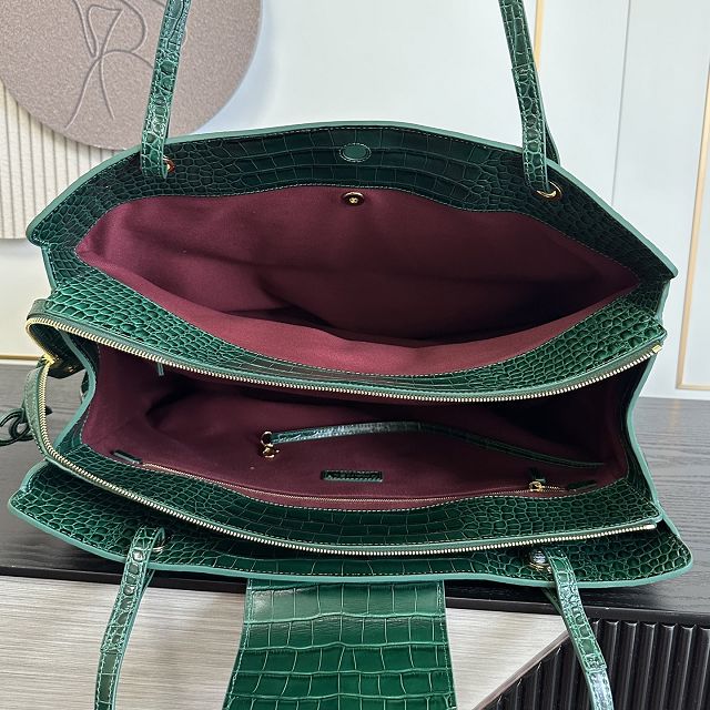 CC crocodile calfskin large shopping bag AS6245 green