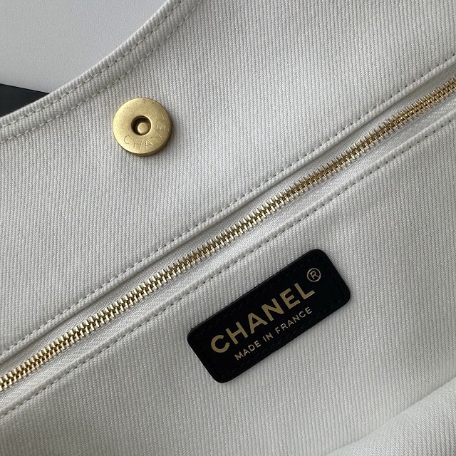 CC denim shopping bag AS6191 white