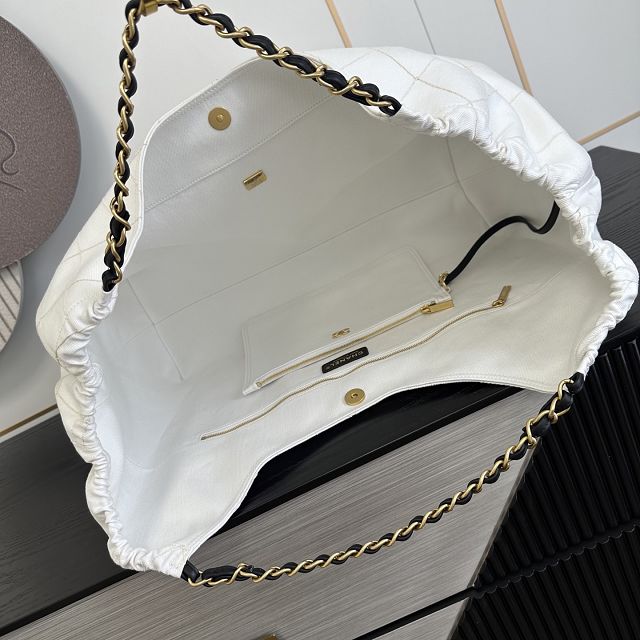 CC denim shopping bag AS6191 white