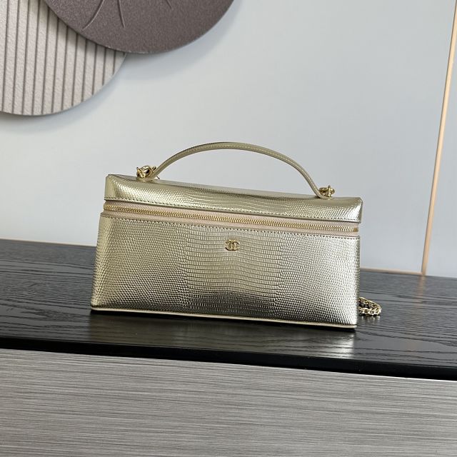 CC lizard calfskin top handle flap bag AS6473 