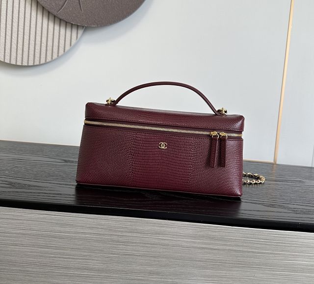 CC lizard calfskin top handle flap bag AS6473 