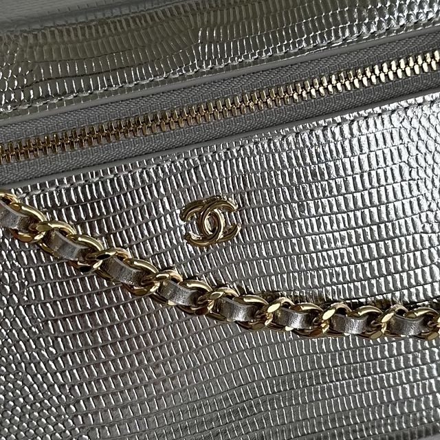 CC lizard calfskin top handle flap bag AS6473 