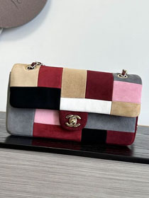 CC suede calfskin flap bag AS6568 multicolor