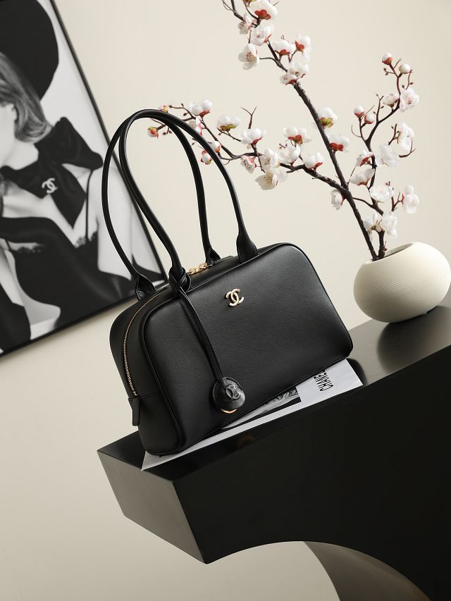 CC calfskin large bowling bag AS6580 black 