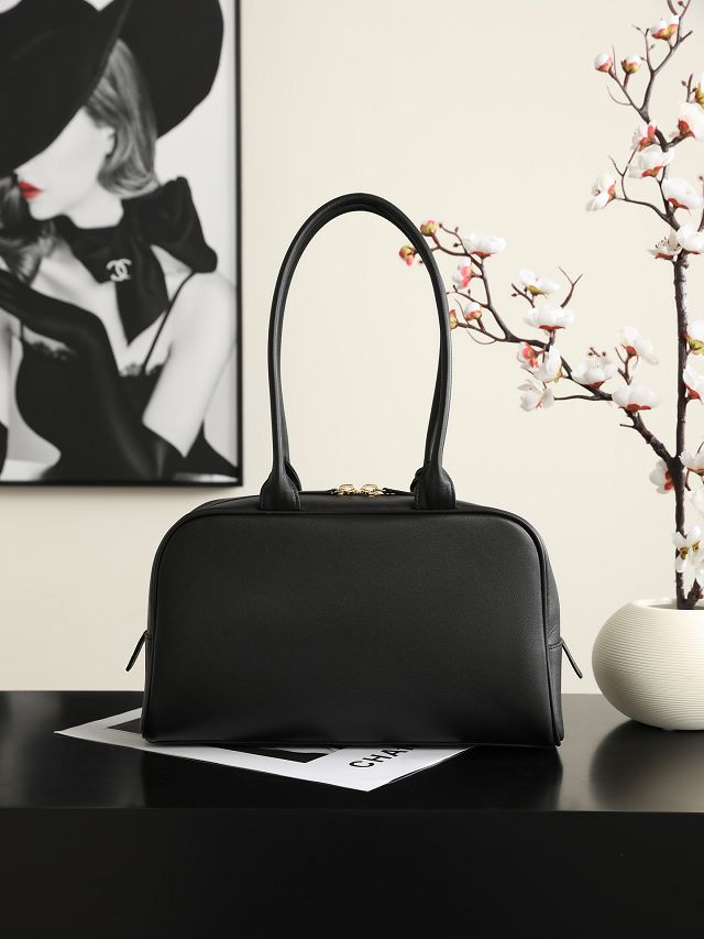 CC calfskin large bowling bag AS6580 black 