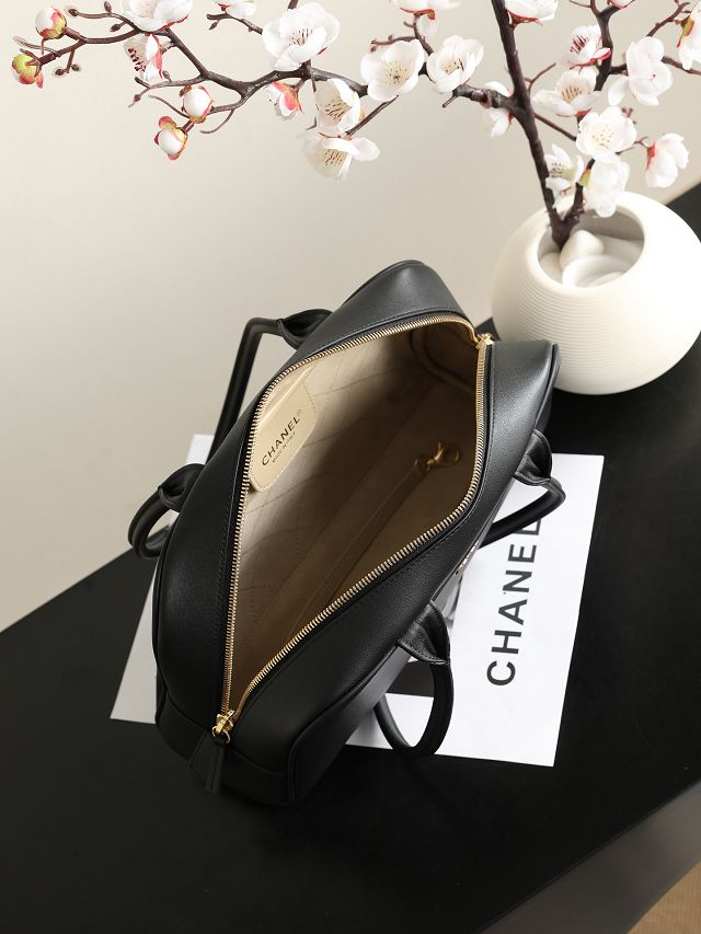 CC calfskin large bowling bag AS6580 black 