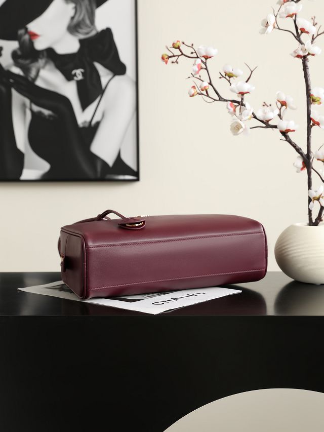 CC calfskin large bowling bag AS6580 bordeaux