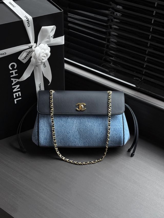 CC denim small tote bag AS6427 black&blue