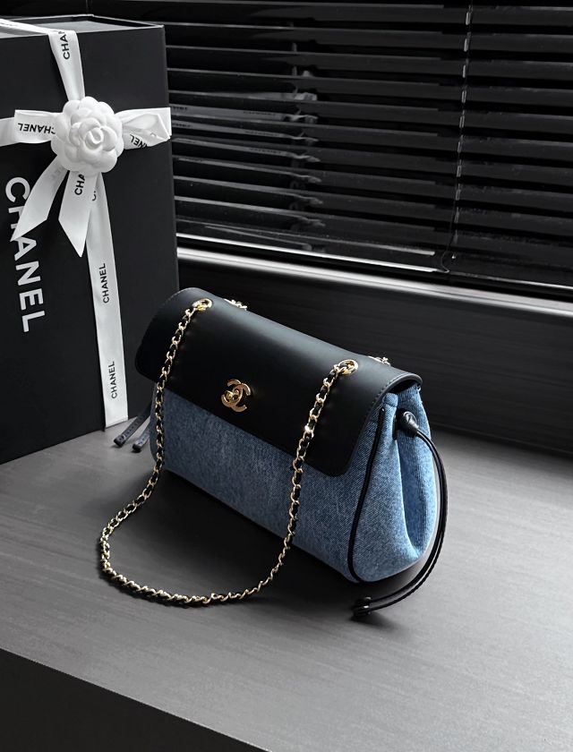 CC denim small tote bag AS6427 black&blue