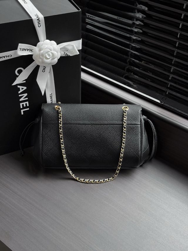 CC grained calfskin small tote bag AS6427 black