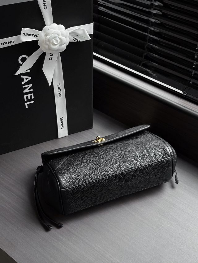 CC grained calfskin small tote bag AS6427 black