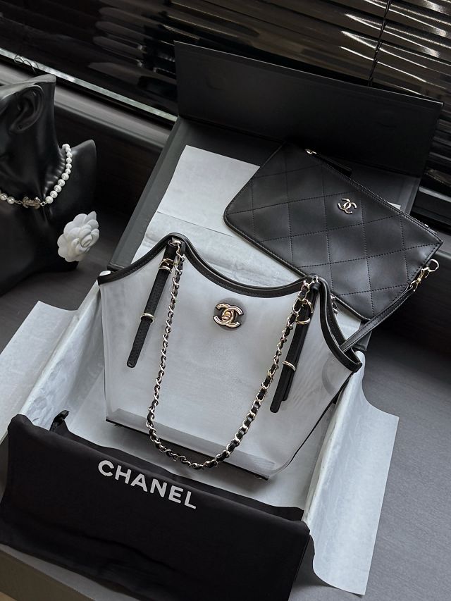 CC mesh small tote bag AS6015 black