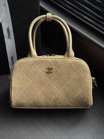 CC suede calfskin clutch with strap AP5528 beige