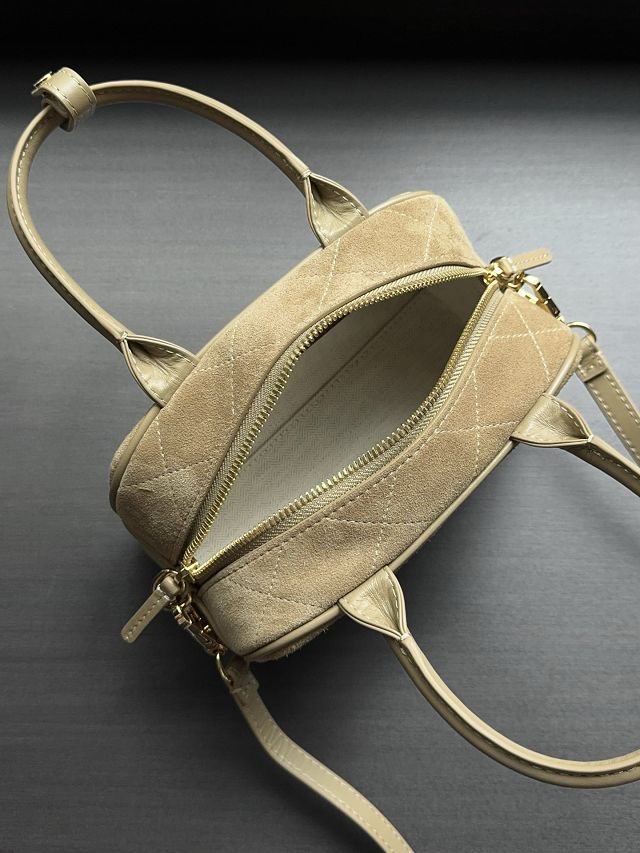 CC suede calfskin clutch with strap AP5528 beige