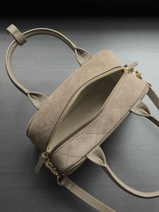 CC suede calfskin clutch with strap AP5528 grey