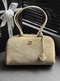 CC suede calfskin large bowling bag AS6580 beige
