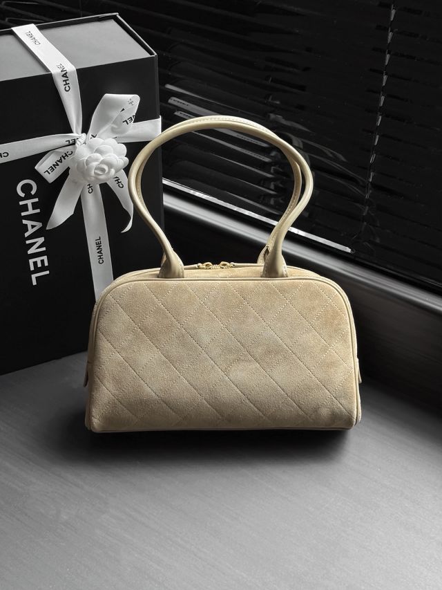 CC suede calfskin large bowling bag AS6580 beige