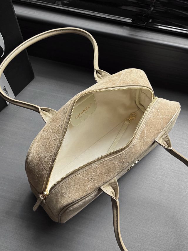 CC suede calfskin large bowling bag AS6580 beige