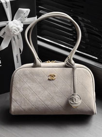 CC suede calfskin large bowling bag AS6580 grey