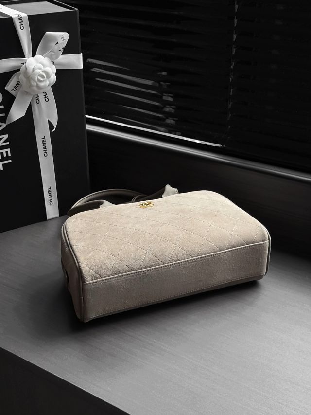 CC suede calfskin large bowling bag AS6580 grey