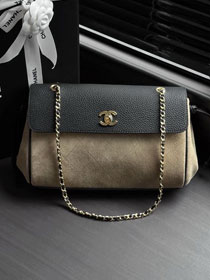 CC suede calfskin small tote bag AS6427 black&beige