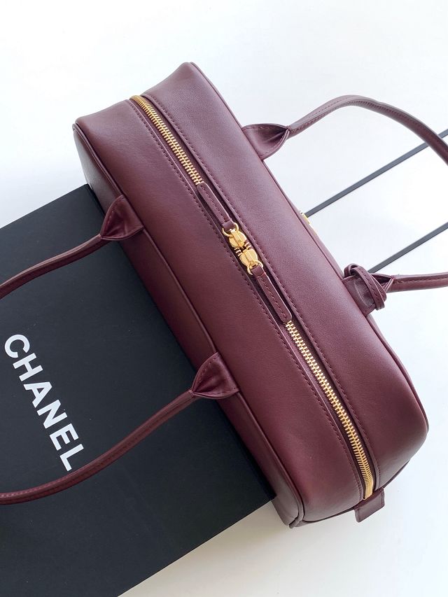 CC calfskin large bowling bag AS6211 bordeaux