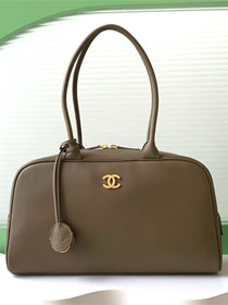CC calfskin large bowling bag AS6211 khaki